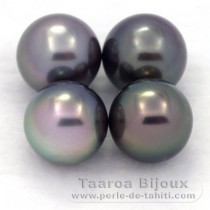 Lote de 4 Perlas de Tahiti Redondas C de 9.1 a 9.4 mm