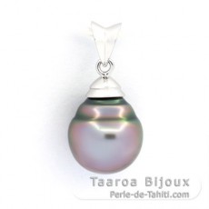 Colgante de Plata y 1 Perla de Tahiti Anillada C 10.1 mm