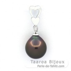 Colgante de Plata y 1 Perla de Tahiti Semi-Barroca B 10.2 mm