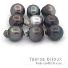 Lote de 9 Perlas de Tahiti Semi-Barrocas C/D de 12 a 12.4 mm