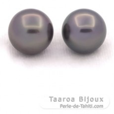 Lote de 2 Perlas de Tahiti Redondas C 12 mm