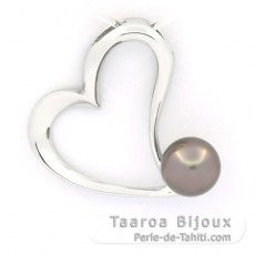 Colgante de Plata y 1 Perla de Tahiti Semi-Barroca B 8.7 mm