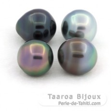 Lote de 4 Perlas de Tahiti Anilladas C de 10 a 10.4 mm