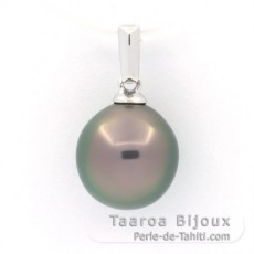 Colgante de Plata y 1 Perla de Tahiti Semi-Barroca B 9.7 mm