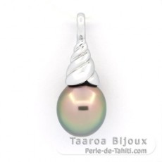 Colgante de Plata y 1 Perla de Tahiti Semi-Barroca C 9.8 mm