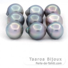 Lote de 9 Perlas de Tahiti Semi-Barrocas C de 11.6 a 11.9 mm