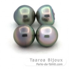 Lote de 4 Perlas de Tahiti Semi-Barrocas B de 10 a 10.3 mm