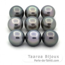 Lote de 9 Perlas de Tahiti Redondas C de 11.5 a 11.9 mm