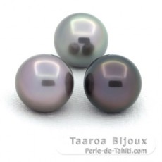 Lote de 3 Perlas de Tahiti Redondas C de 11.5 mm