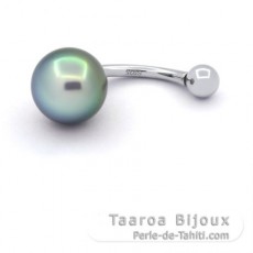 Piercing de Plata y 1 Perla de Tahiti Semi-Barroca B 9.2 mm