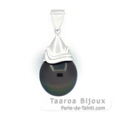 Colgante de Plata y 1 Perla de Tahiti Semi-Barroca C 11.8 mm