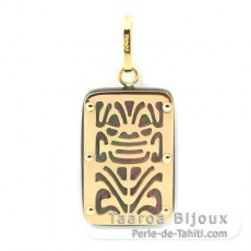 Colgante de Oro 18Kl y Nacarado de Tahiti - Dimensiones = 18 X 12 mm - Longevidad