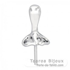 Colgante de Plata Rodiada para 1 Perla de 9 a 14 mm