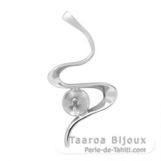 Colgante de Plata Rodiada para 1 Perla de 8 a 10 mm
