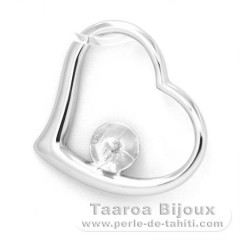 Colgante de Plata Rodiada para 1 Perla de 8 a 10 mm