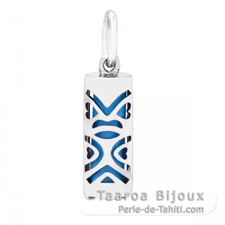 Tiki de Plata y Turquesa - 15 mm - Oportunidad