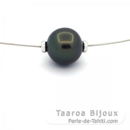 Colar em Ouro branco 18K e 1 Prola do Tahiti Redonda B 11.5 mm