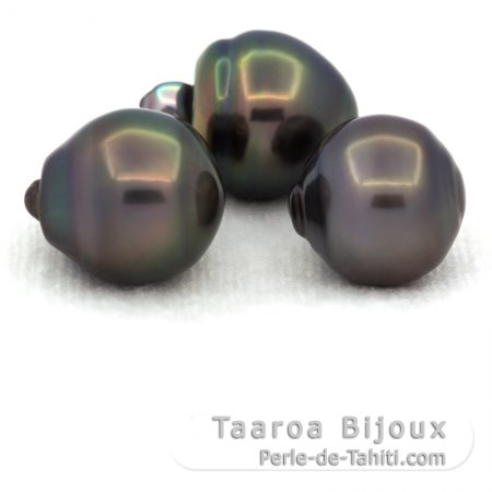 Lote de 3 Perlas de Tahiti Anilladas B de 12 a 12.3 mm