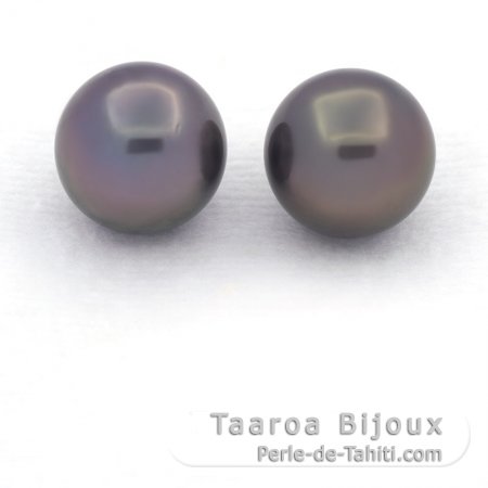 Lote de 2 Perlas de Tahiti Redondas C 10.4 y 10.5 mm