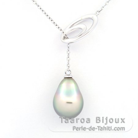 Collar de Plata y 1 Perla de Tahiti Semi-Barroca B 10 mm