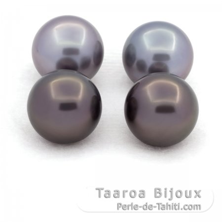 Lote de 4 Perlas de Tahiti Redondas C de 12 a 12.2 mm