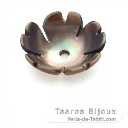 Flor en Nacarado de Tahiti - Dimetro: 8.5 mm