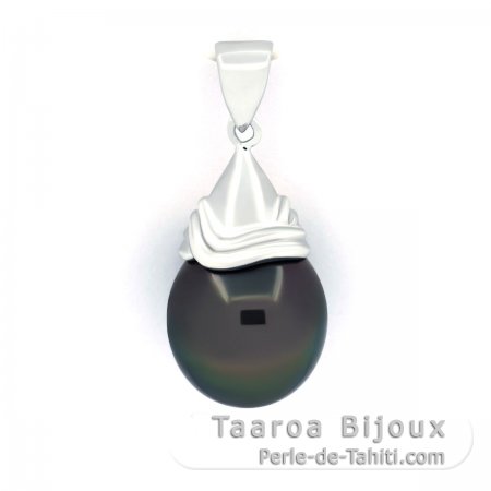 Colgante de Plata y 1 Perla de Tahiti Semi-Barroca C 11.8 mm