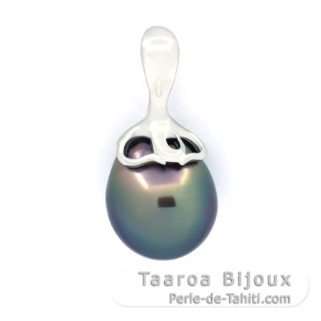 Colgante de Plata y 1 Perla de Tahiti Barroca B 9.9 mm