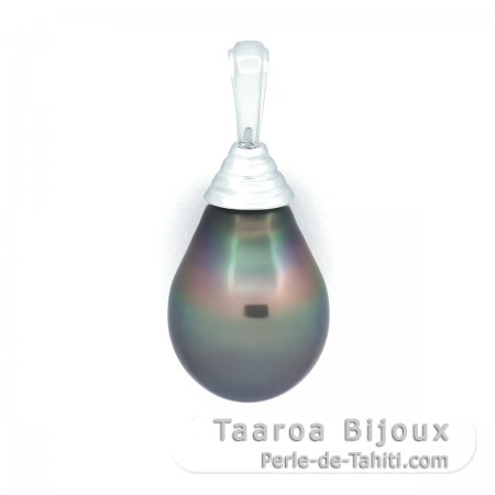 Colgante de Plata y 1 Perla de Tahiti Semi-Barroca B 11.1 mm