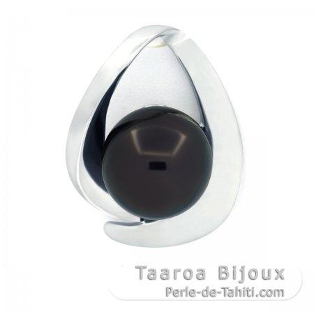 Colgante de Plata y 1 Perla de Tahiti Semi-Barroca C 10.3 mm