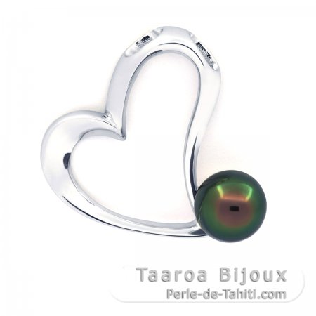Colgante de Plata y 1 Perla de Tahiti Semi-Barroca C 9.1 mm