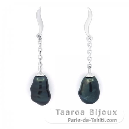 Brincos em Prata  e 2 Keishis do Tahiti