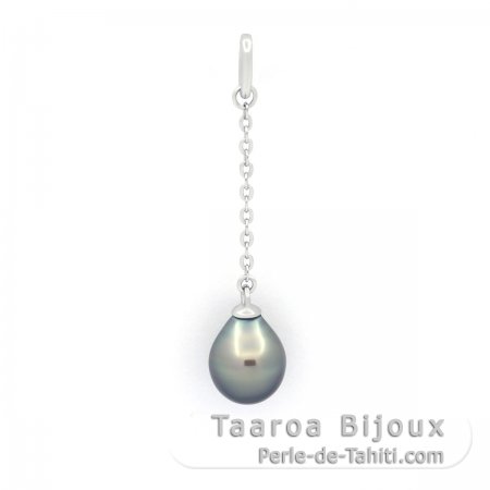 Colgante de Plata y 1 Keishi de Tahiti