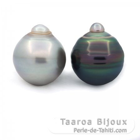Lote de 2 Perlas de Tahiti Anilladas C 12.7 mm