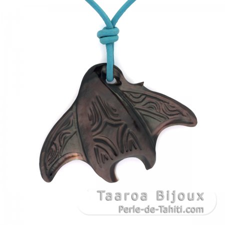 Colgante de Manta Raya en Nacarado de Tahiti
