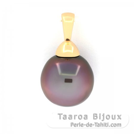 Colgante de Oro 18Kl y 1 Perla de Tahiti Semi-Barroca B 10.3 mm