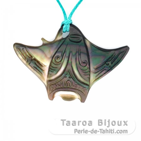 Colgante de Manta Raya en Nacarado de Tahiti