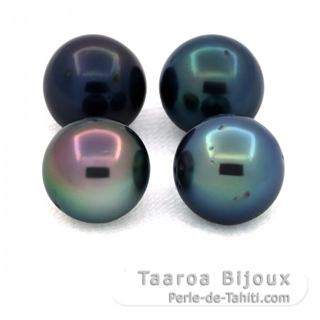 Lote de 4 Perlas de Tahiti Redondas D de 9 a 9.2 mm