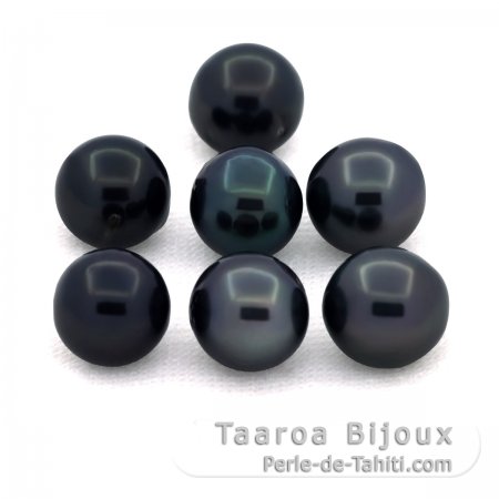 Lote de 7 Perlas de Tahiti Semi-Redondas C/D de 7.5 a 7.9 mm