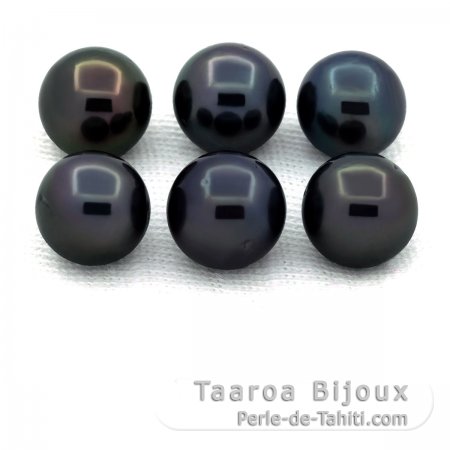 Lote de 6 Perlas de Tahiti Redondas C/D de 7.5 a 7.8 mm