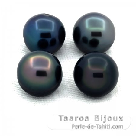Lote de 4 Perlas de Tahiti Semi-Barrocas C/D de 8.5 a 8.9 mm