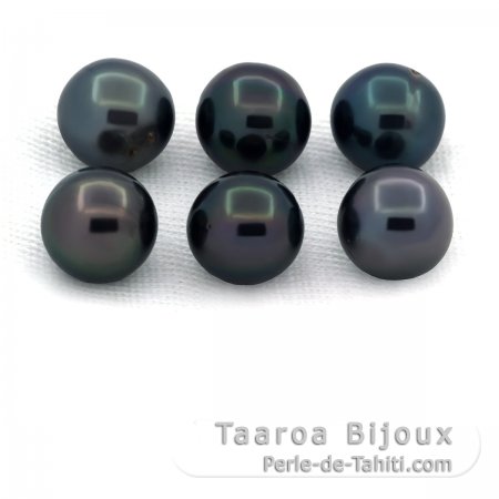 Lote de 6 Perlas de Tahiti Semi-Redondas C/D de 8 a 8.2 mm