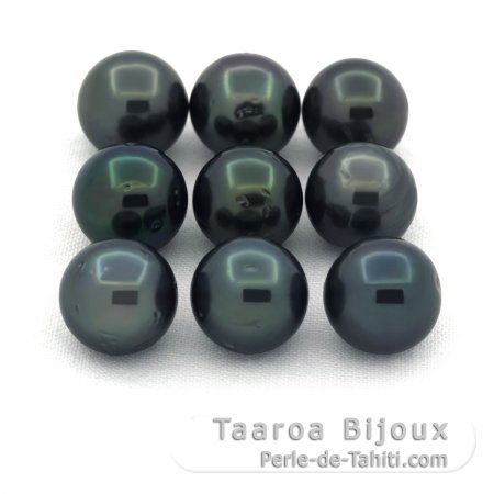 Lote de 9 Perlas de Tahiti Redondas D de 8 a 8.3 mm
