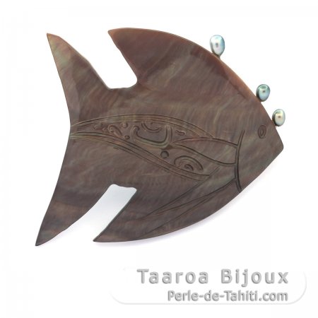 Broche de Ncar de Tahit y 3 Keishis