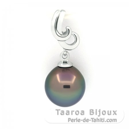 Colgante de Plata y 1 Perla de Tahiti Semi-Barroca C 9.4 mm