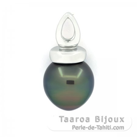 Colgante de Plata y 1 Perla de Tahiti Semi-Barroca B 11.1 mm