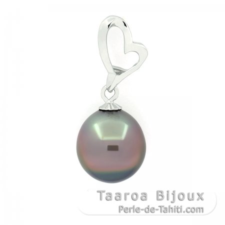 Colgante de Plata y 1 Perla de Tahiti Semi-Barroca C 10.5 mm