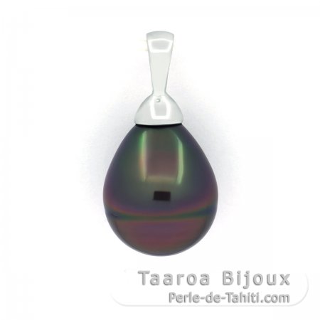 Colgante de Plata y 1 Perla de Tahiti Semi-Barroca C 10.3 mm