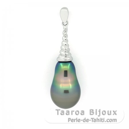 Colgante de Plata y 1 Perla de Tahiti Semi-Barroca C 10.3 mm