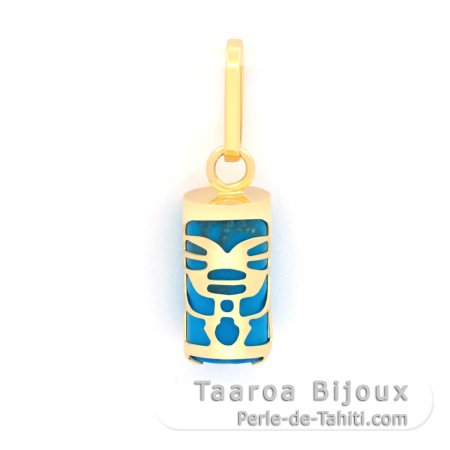 Colgante de Oro 18K y Turchese - 10 mm - Mana